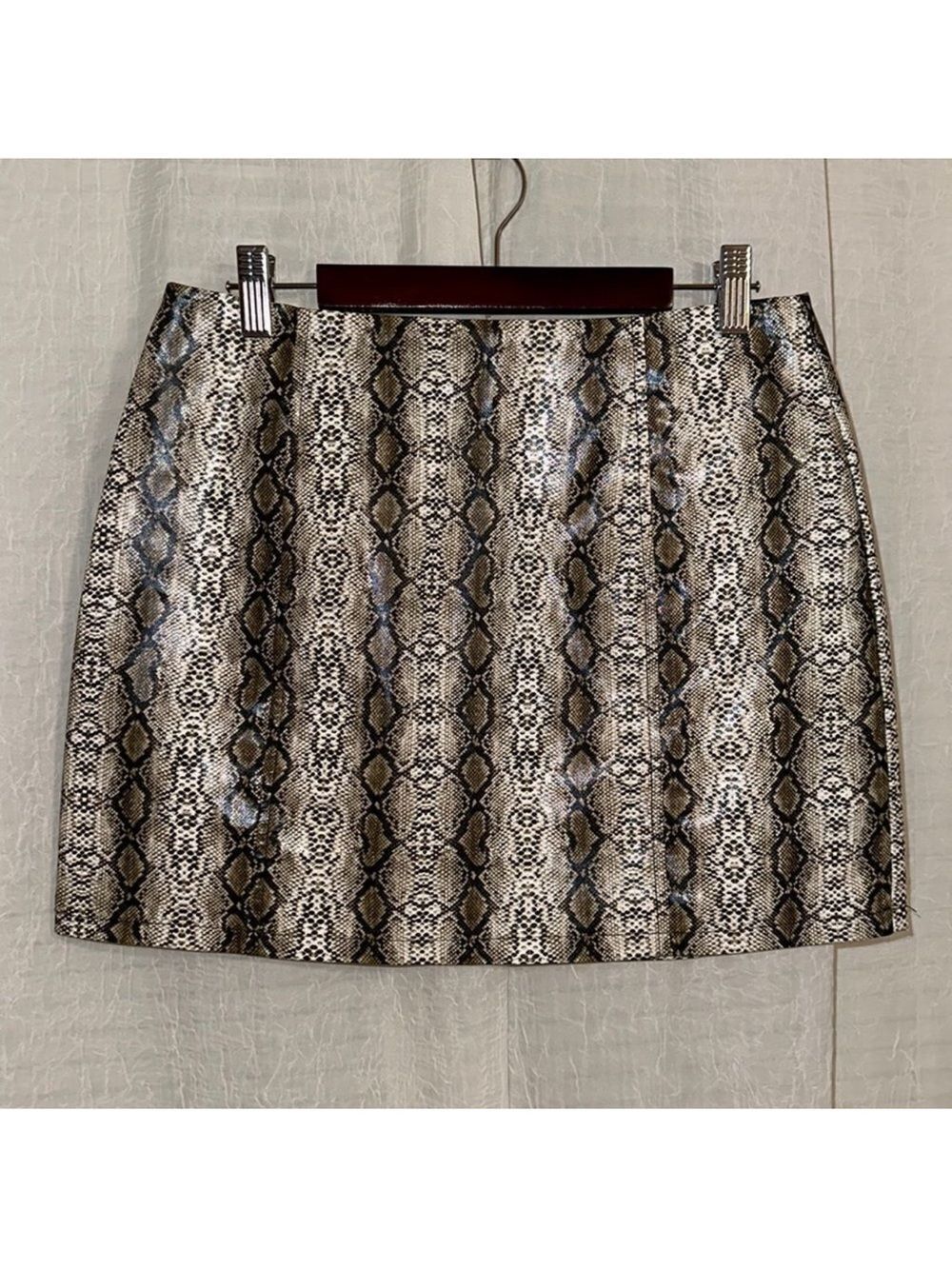 NEON / HART S Barracuda Faux Leather Python Snake Print Mini Pencil Skirt
